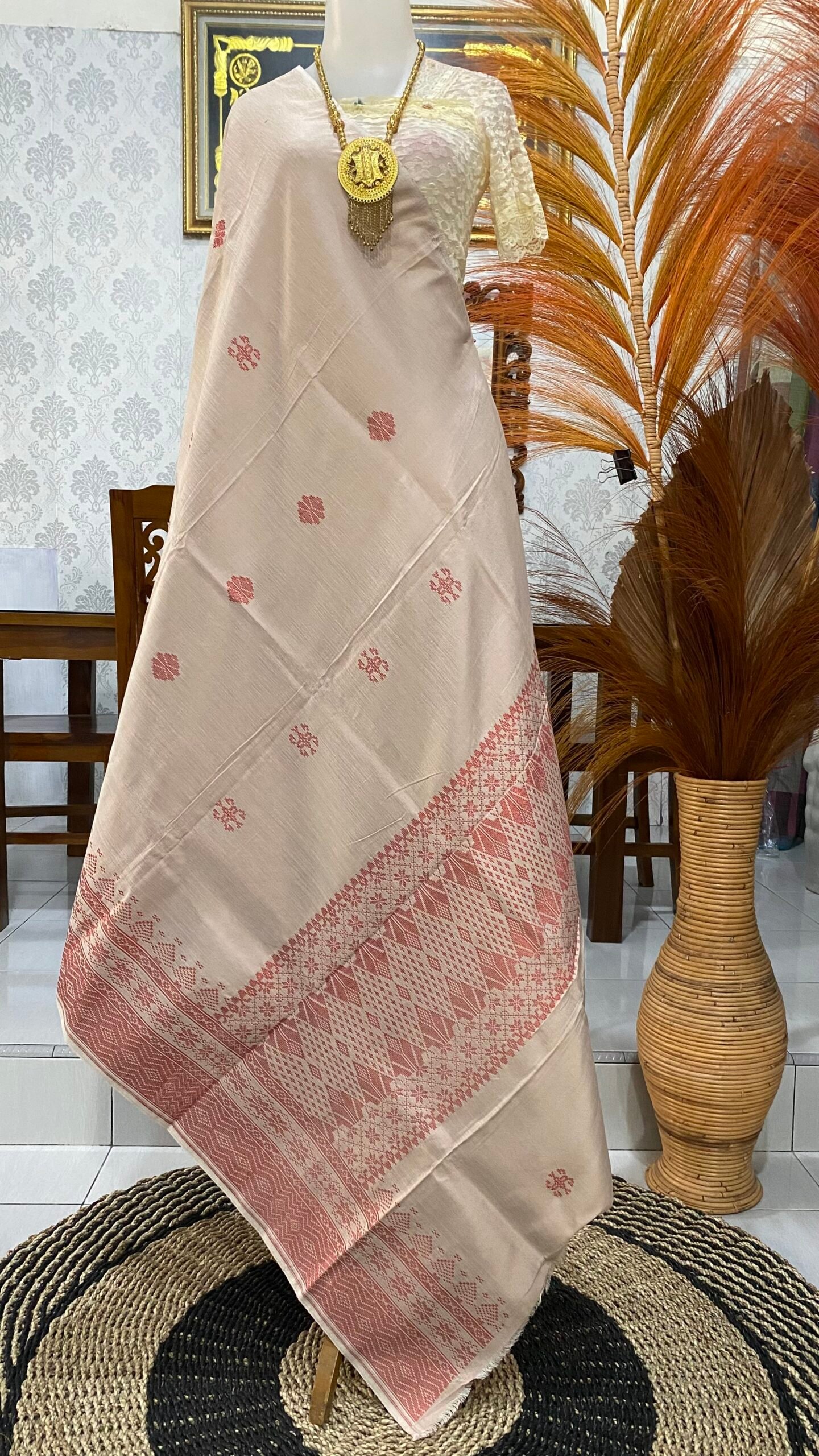 Setelan Songket Selendang besar tabur - Gambar 2